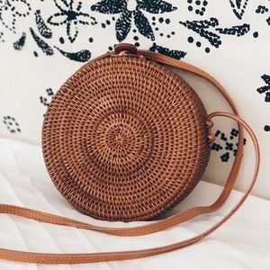 Tan handmade crossbody bag